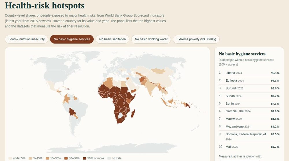 Preview of the Health Economics Data Finder: health-risk hotspot map